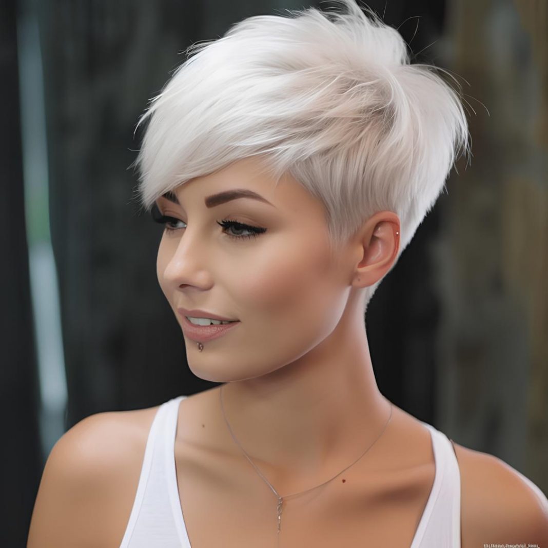 Edgy Silver Undercut Pixie