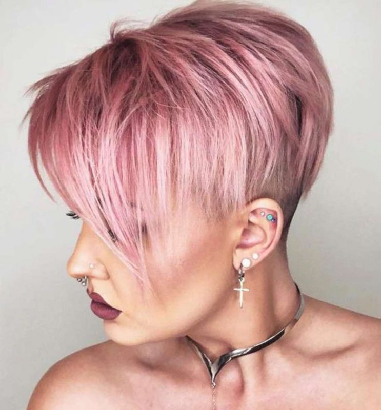 Edgy and Stylish The Pink Undercut Pixie