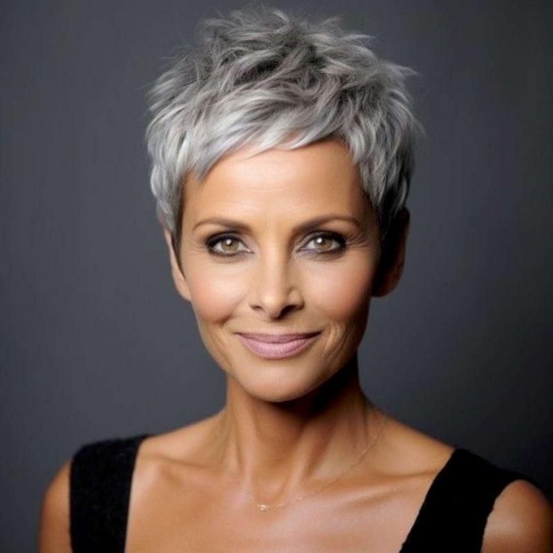 Elegance in Silver The Power of a Short Hairstyle