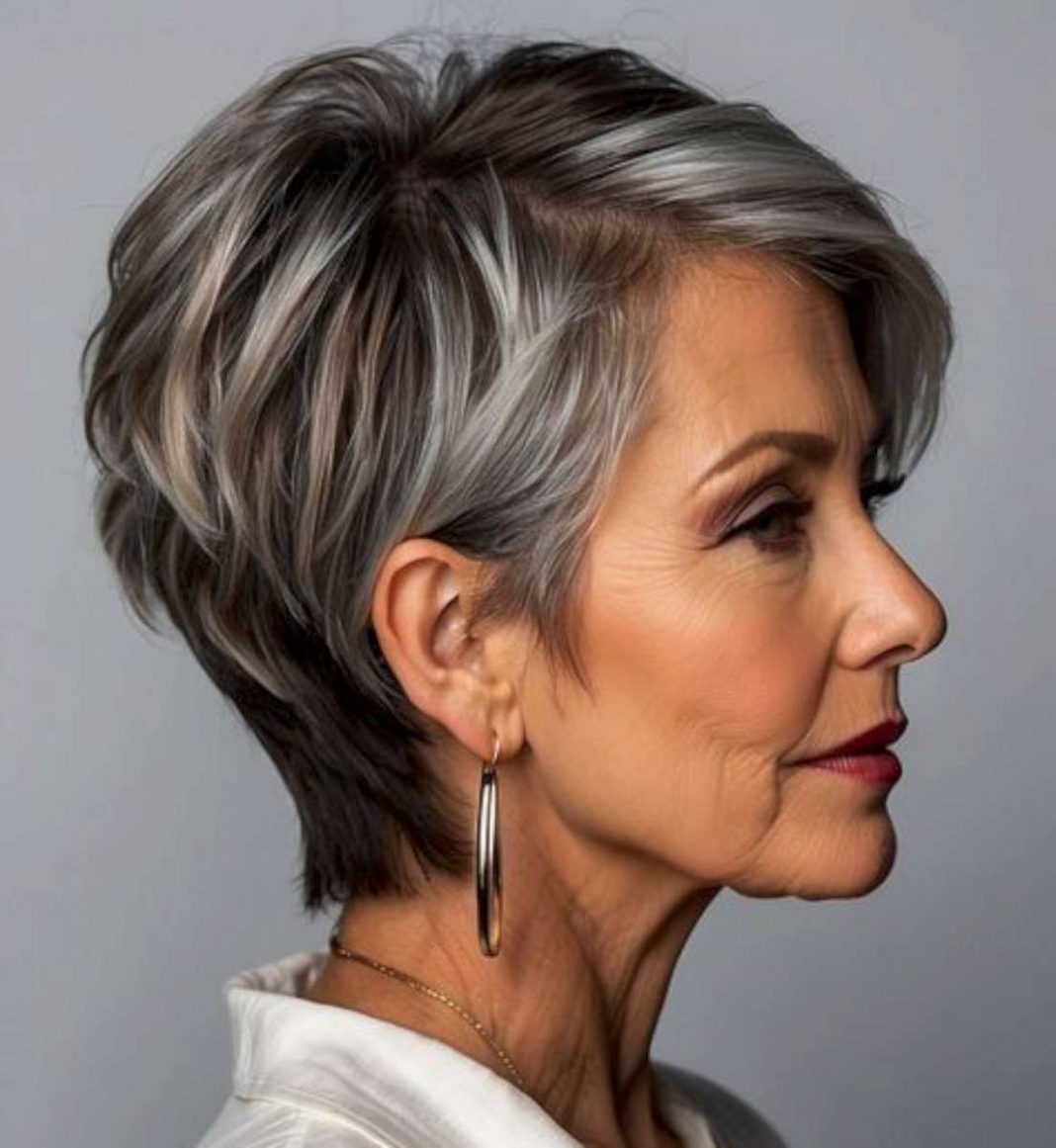 Sophisticated Layered Pixie for Mature Elegance