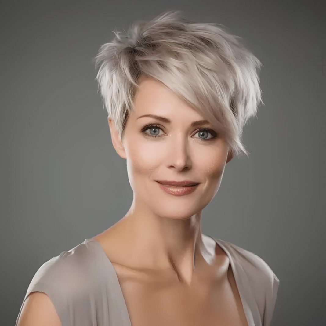 Sophisticated Silver Shaggy Bob