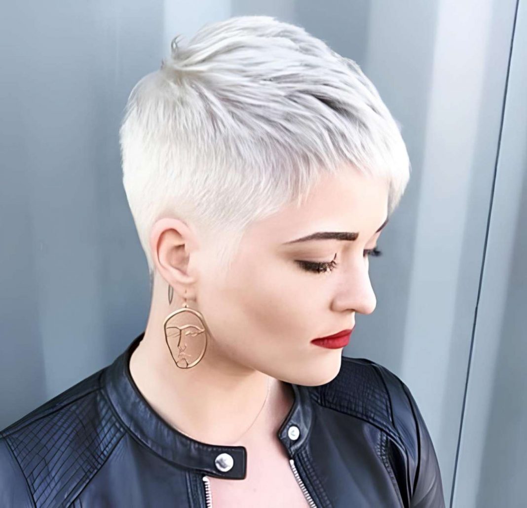 Sleek Platinum Blonde Buzz Cut