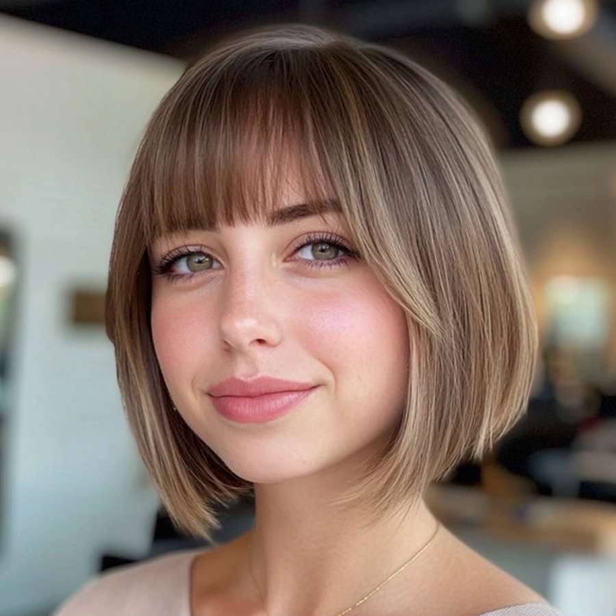 Soft and Feminine: The Wispy Bob with Bangs