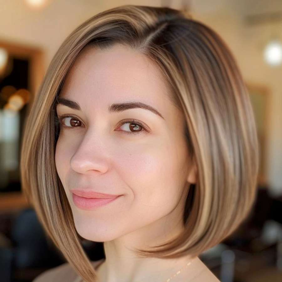 Timeless Beauty: The Layered Bob with Warm Tones