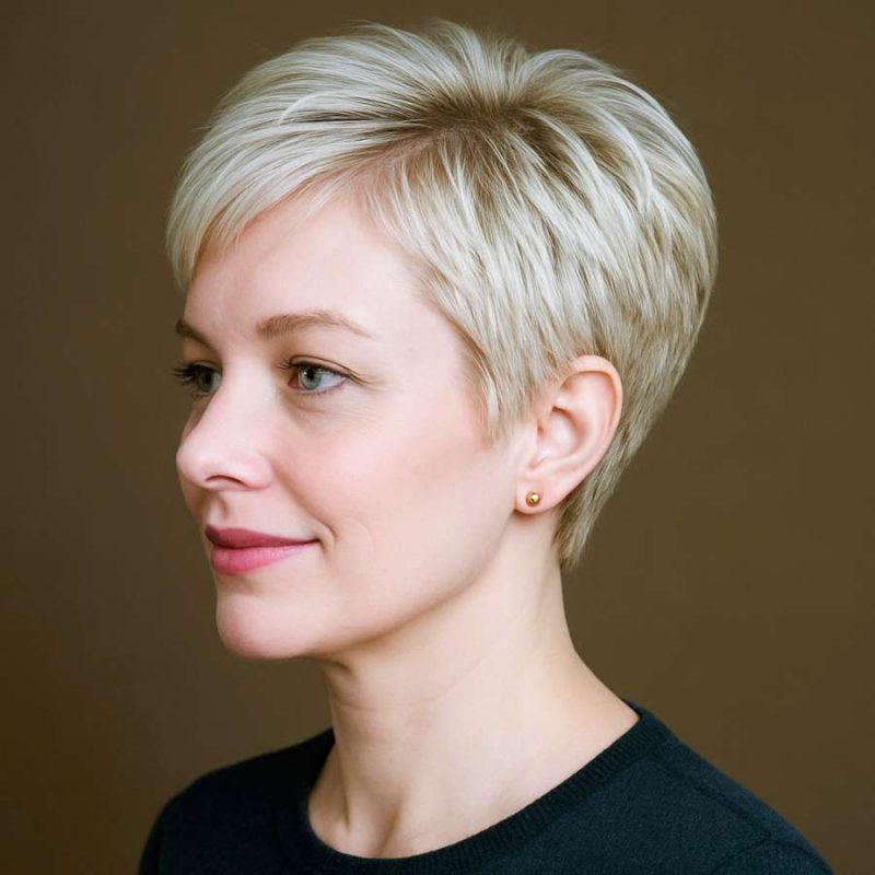 Balanced Platinum Pixie with Tapered Sides