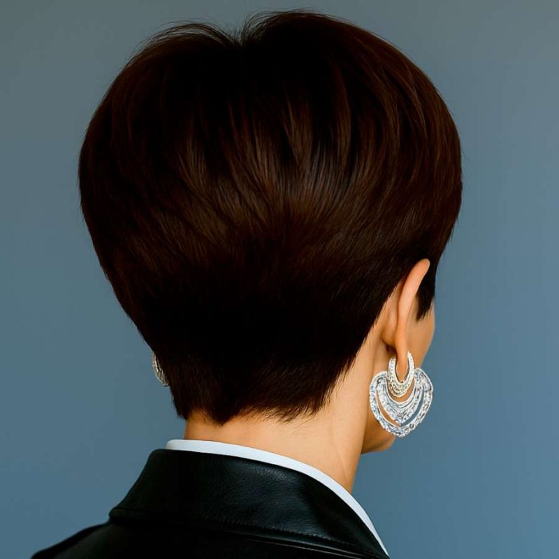 Cleanly Tapered Pixie Back with Rounded Volume