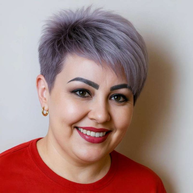 Elegant Lavender Pixie with a Polished Front Look