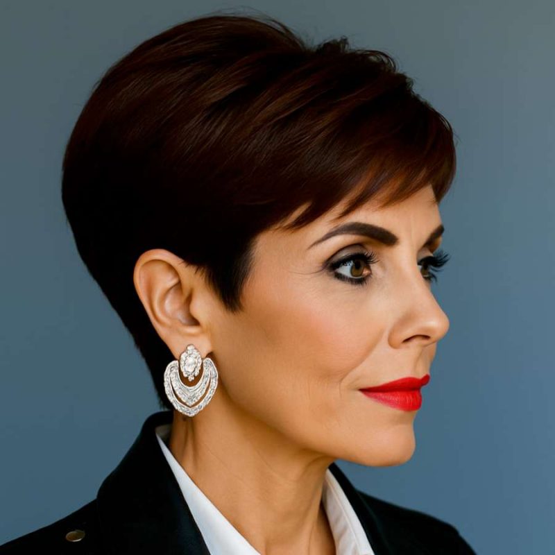 Structured Right-Side Pixie with Balanced Elegance